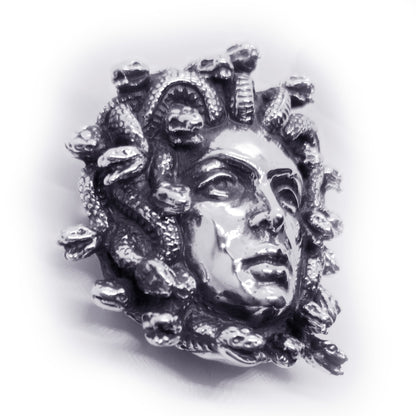 Medusa Gorgo Sterling Silver Belt Buckle
