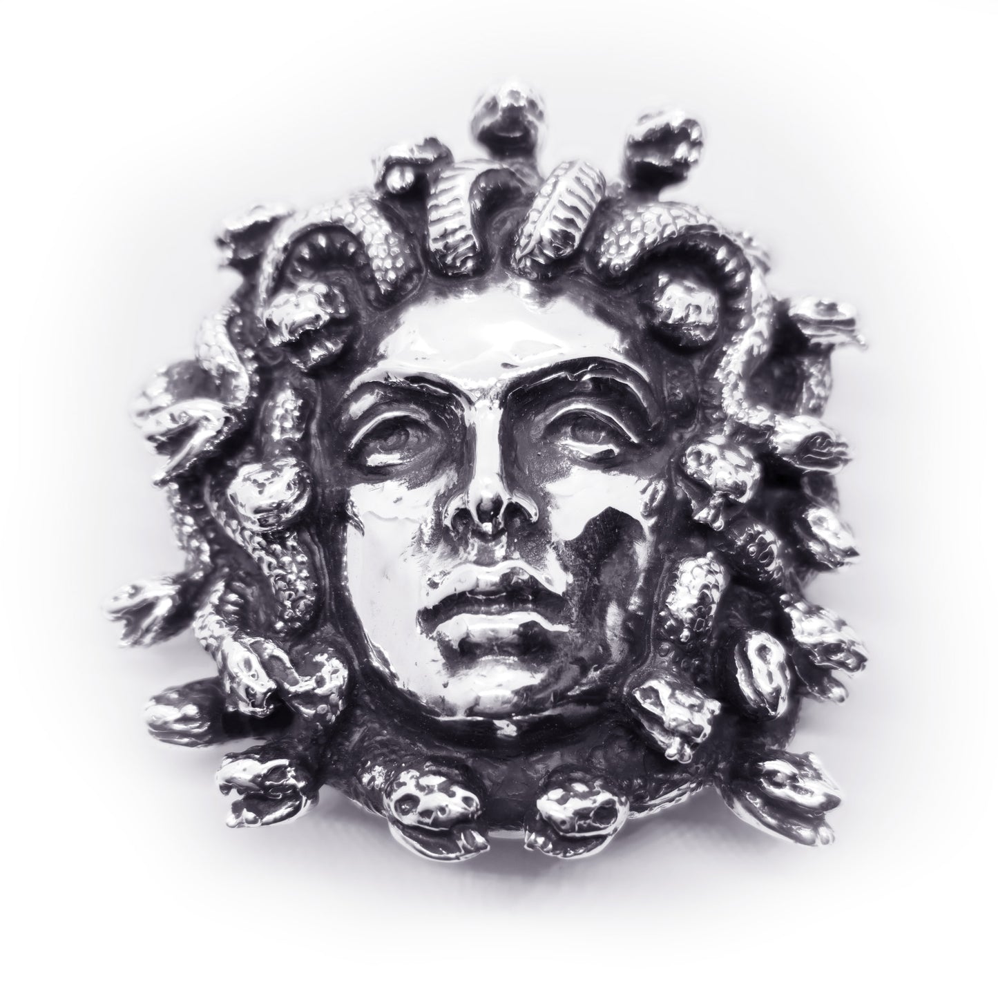 Medusa Gorgo Sterling Silver Belt Buckle