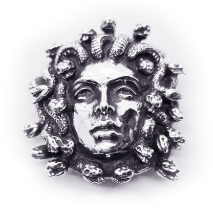 Medusa Gorgo Sterling Silver Belt Buckle