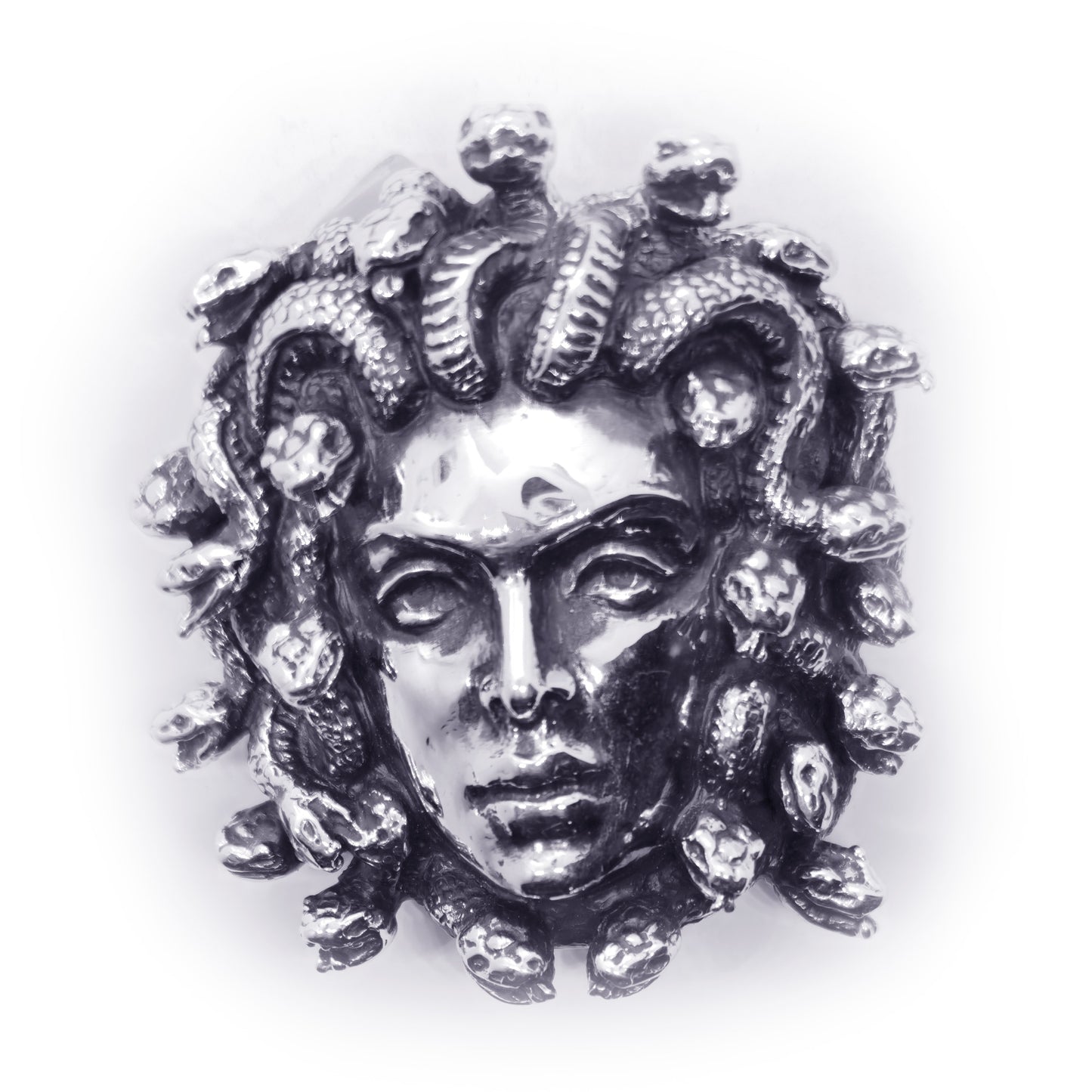 Medusa Gorgo Sterling Silver Belt Buckle