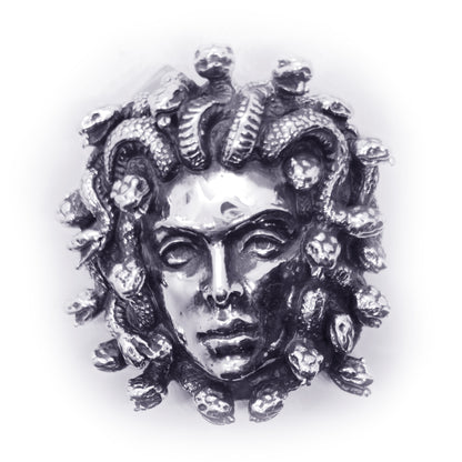 Medusa Gorgo Sterling Silver Belt Buckle