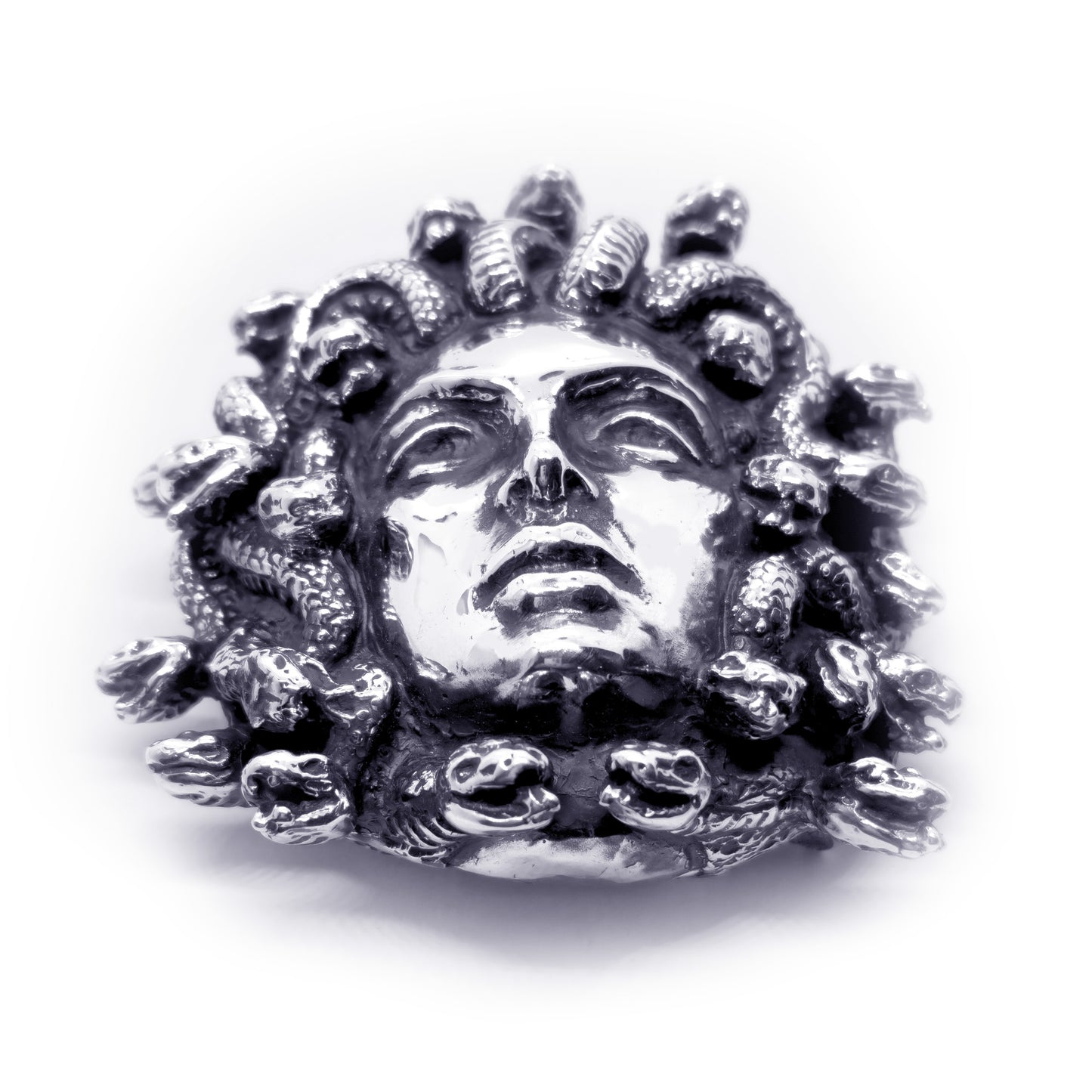 Medusa Gorgo Sterling Silver Belt Buckle