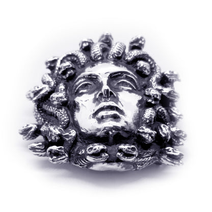 Medusa Gorgo Sterling Silver Belt Buckle