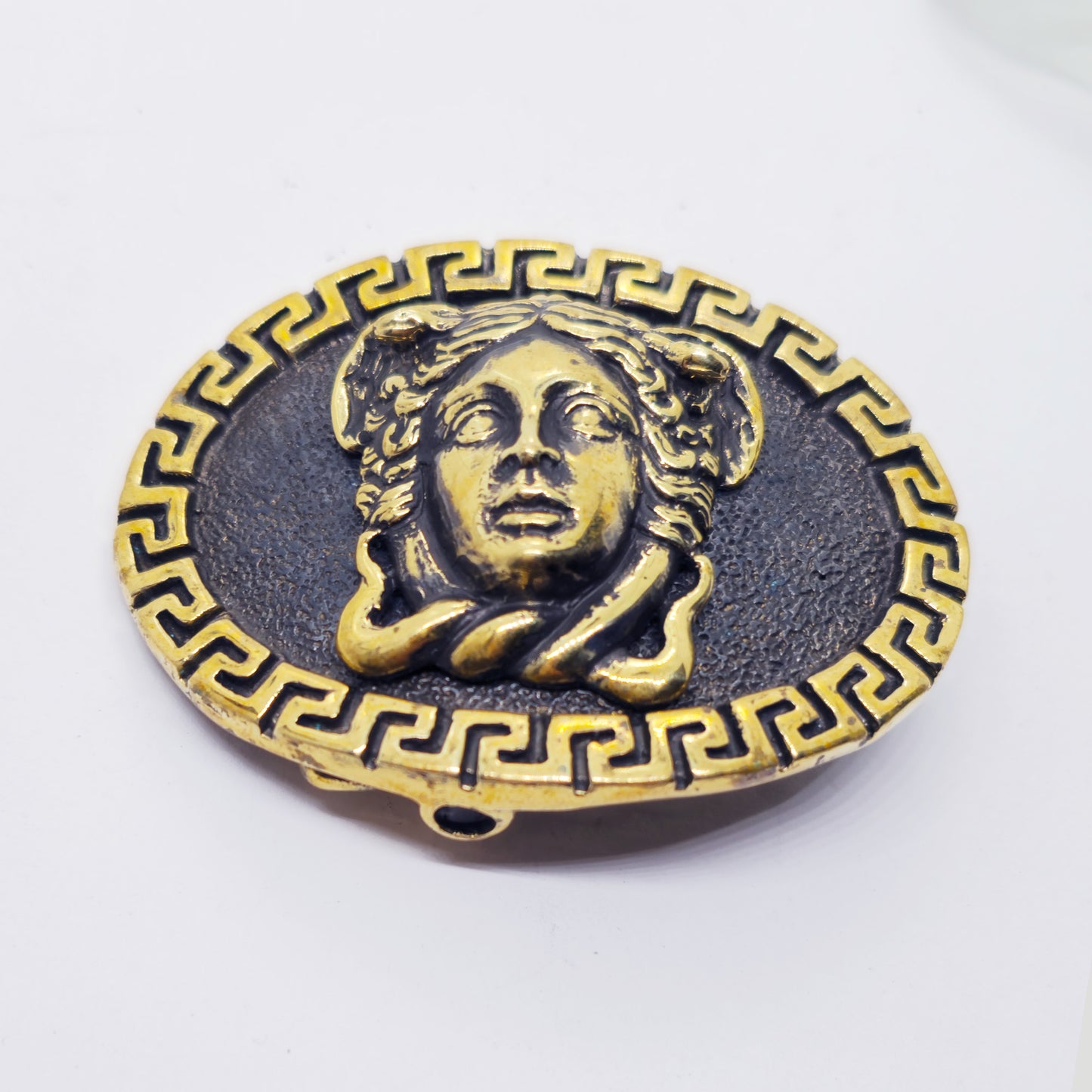 Medusa with Ancient Classic Design Oval Shape Brass Belt Buckle