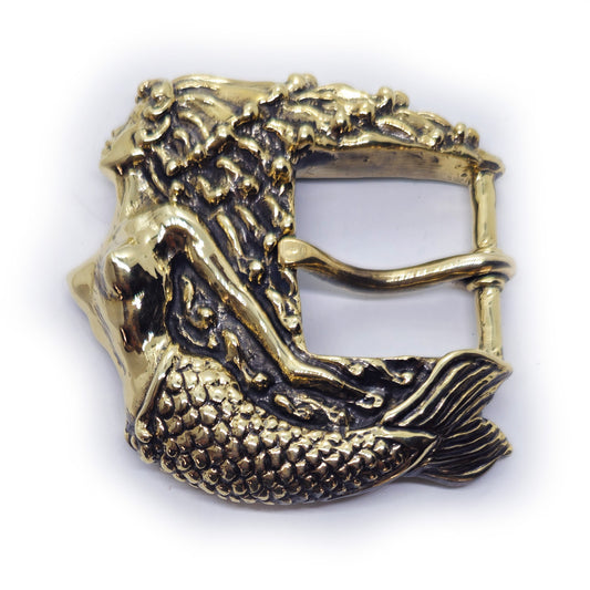 Mermaid Brass Belt Buckle