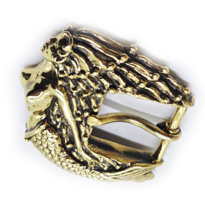 Mermaid Brass Belt Buckle