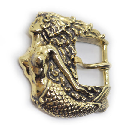 Mermaid Brass Belt Buckle