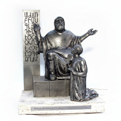 Mesrop Mashtots Pewter Statue