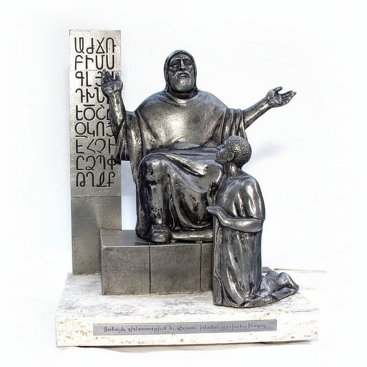 Mesrop Mashtots Pewter Statue