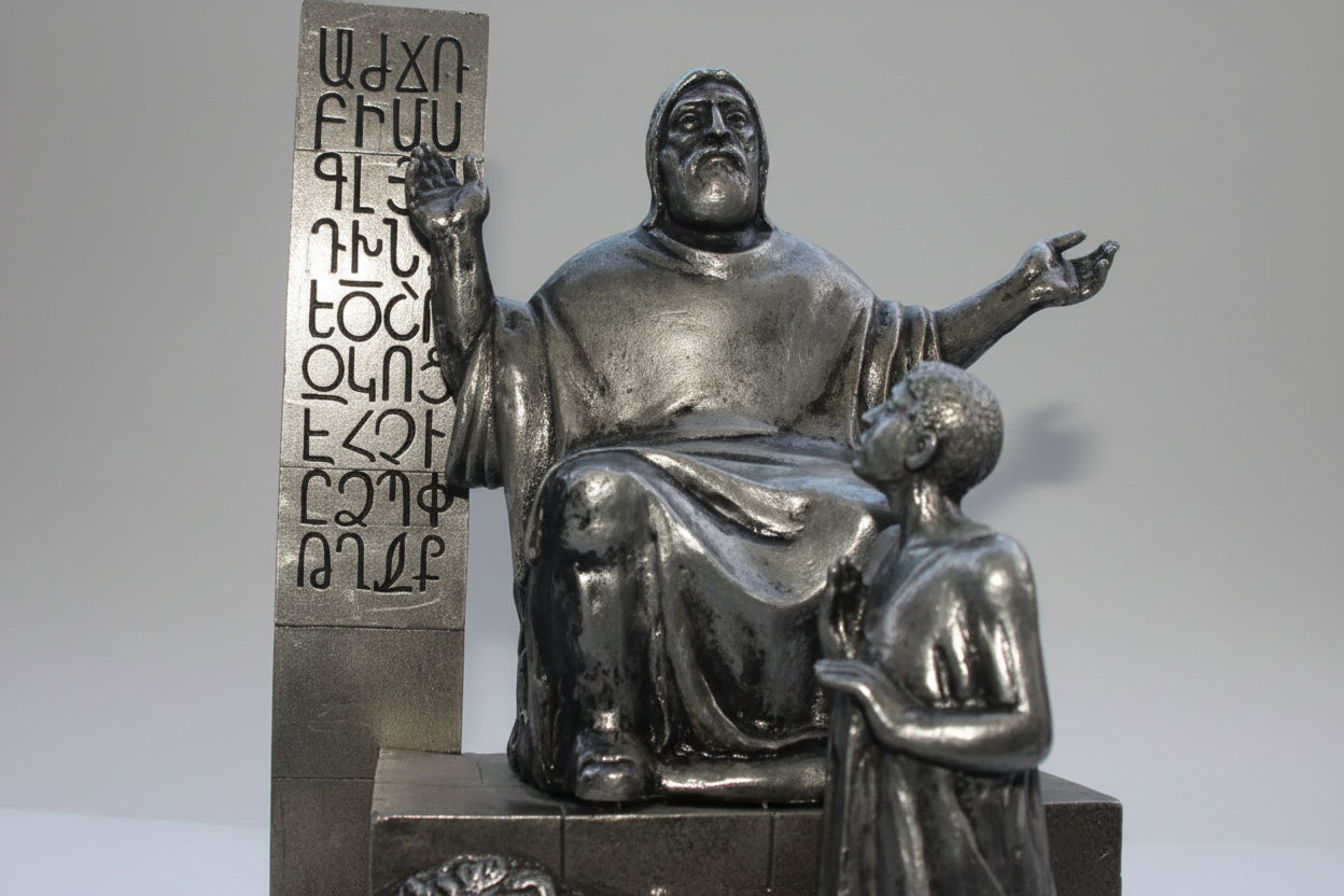 Mesrop Mashtots Pewter Statue