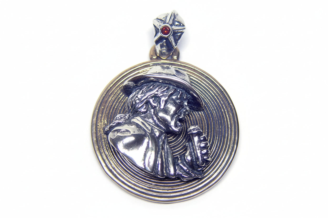 Michael Jackson Disk Bronze and Sterling Silver Pendant
