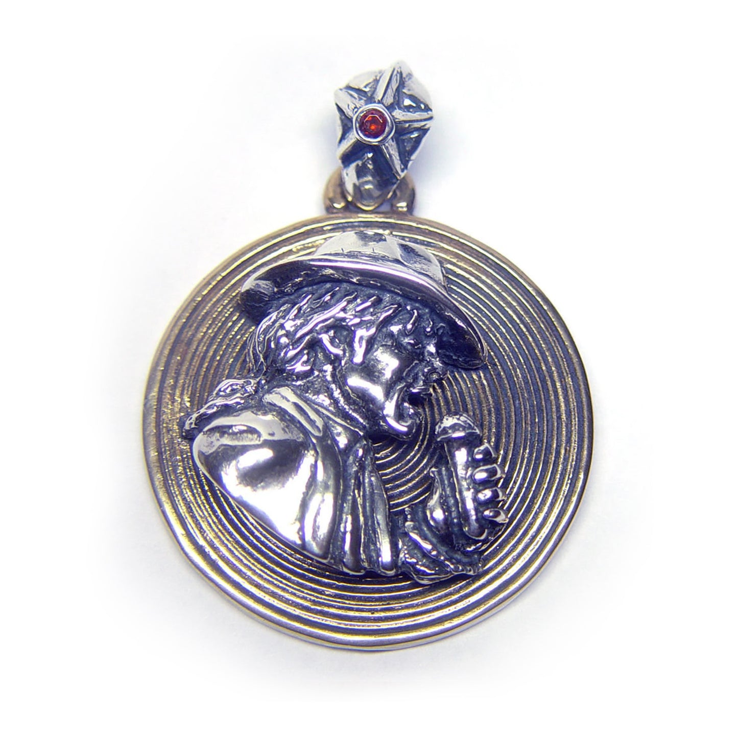Michael Jackson Disk Bronze and Sterling Silver Pendant