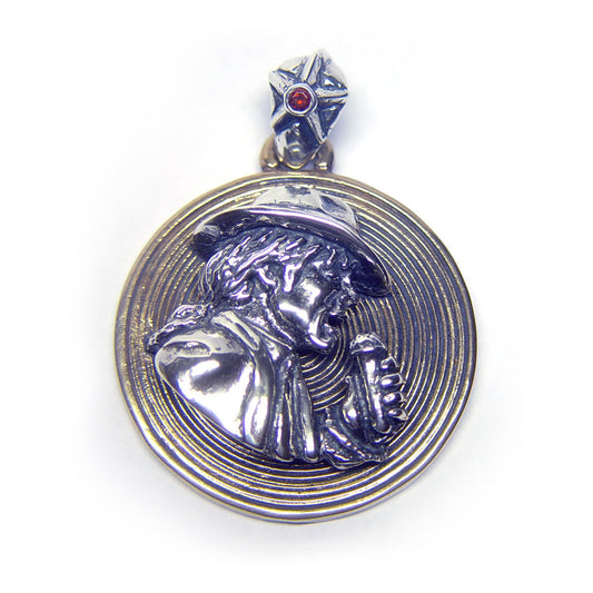 Michael Jackson Disk Bronze and Sterling Silver Pendant