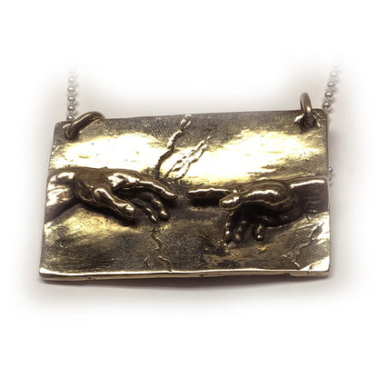 Michelangelo's The Creation of Adam Bronze Necklace