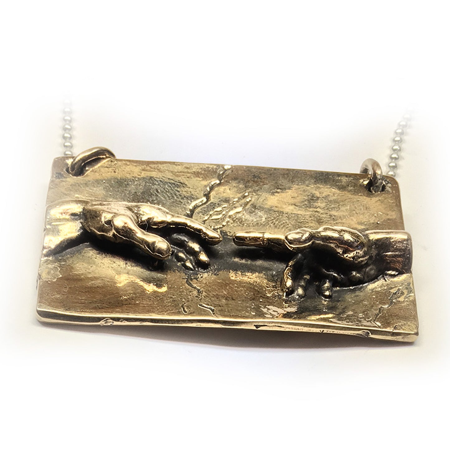 Michelangelo's The Creation of Adam Bronze Necklace