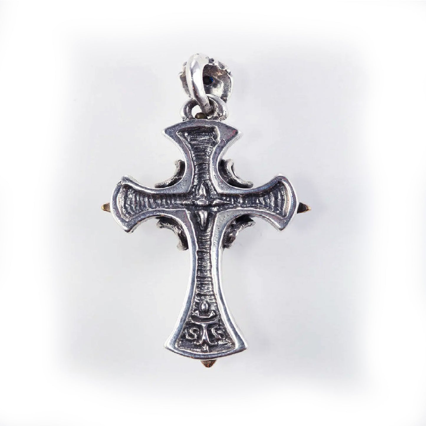 Midnight Blue Cross with Sapphire Color CZ Stone