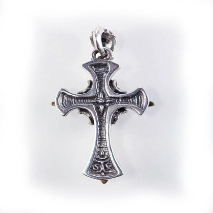 Midnight Blue Cross with Sapphire Color CZ Stone