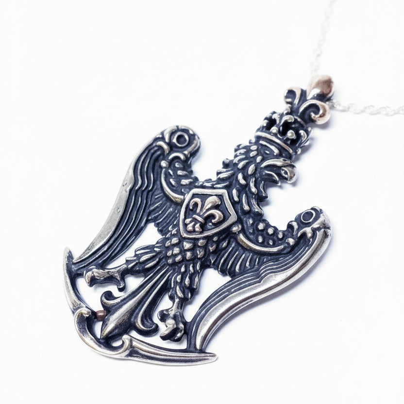 Mighty Eagle heraldry sterling Silver Pendant