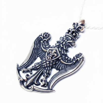 Mighty Eagle heraldry sterling Silver Pendant