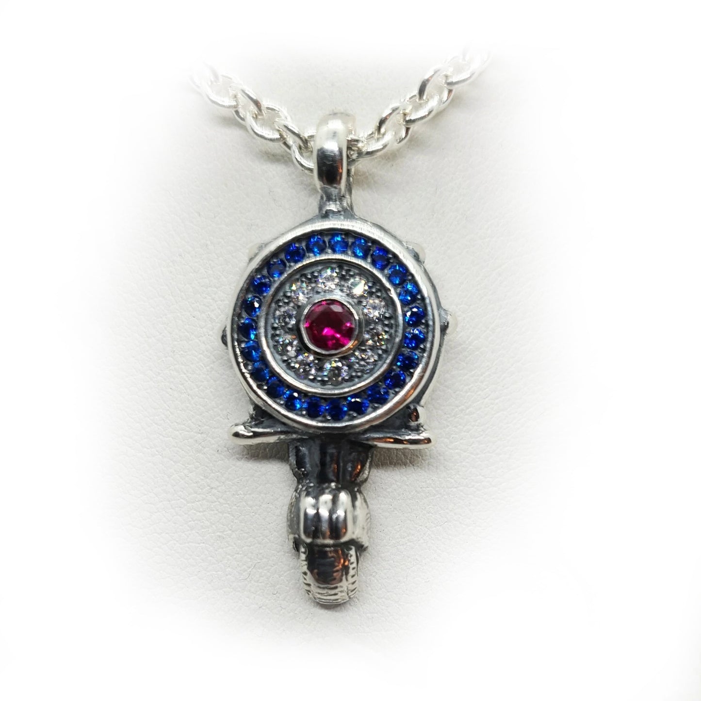 Mod Scooter Target Pendant with Stones