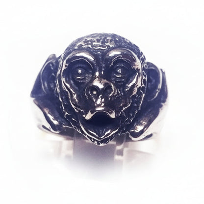 Monkey Chimp Sterling Silver Ring