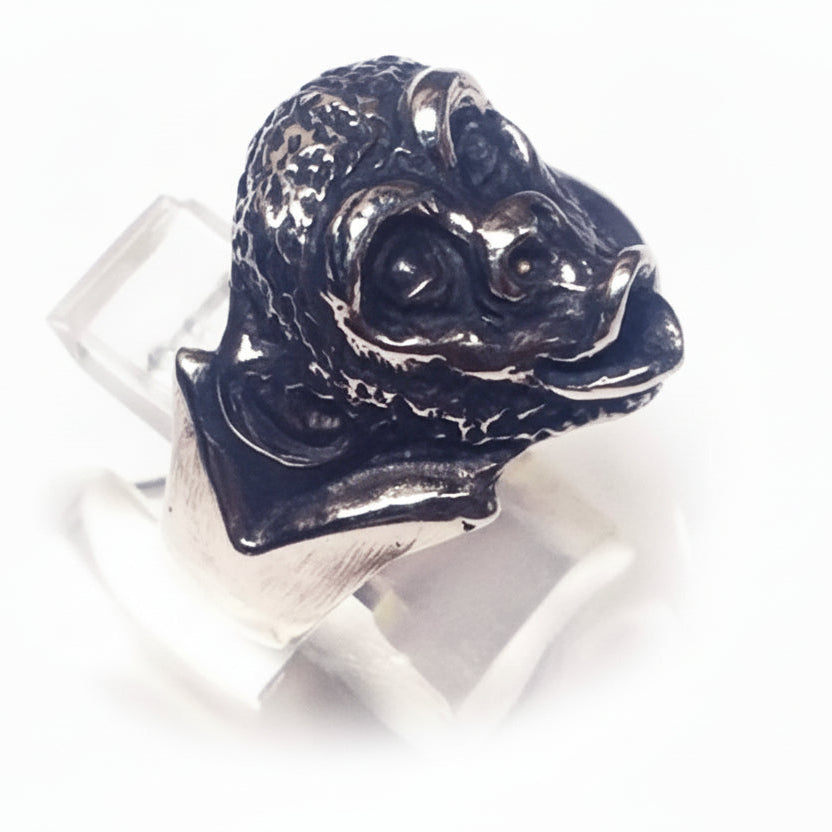 Monkey Chimp Sterling Silver Ring