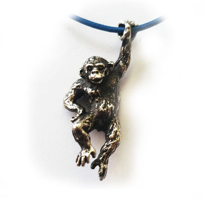 Hanging Monkey Silver Pendant v2
