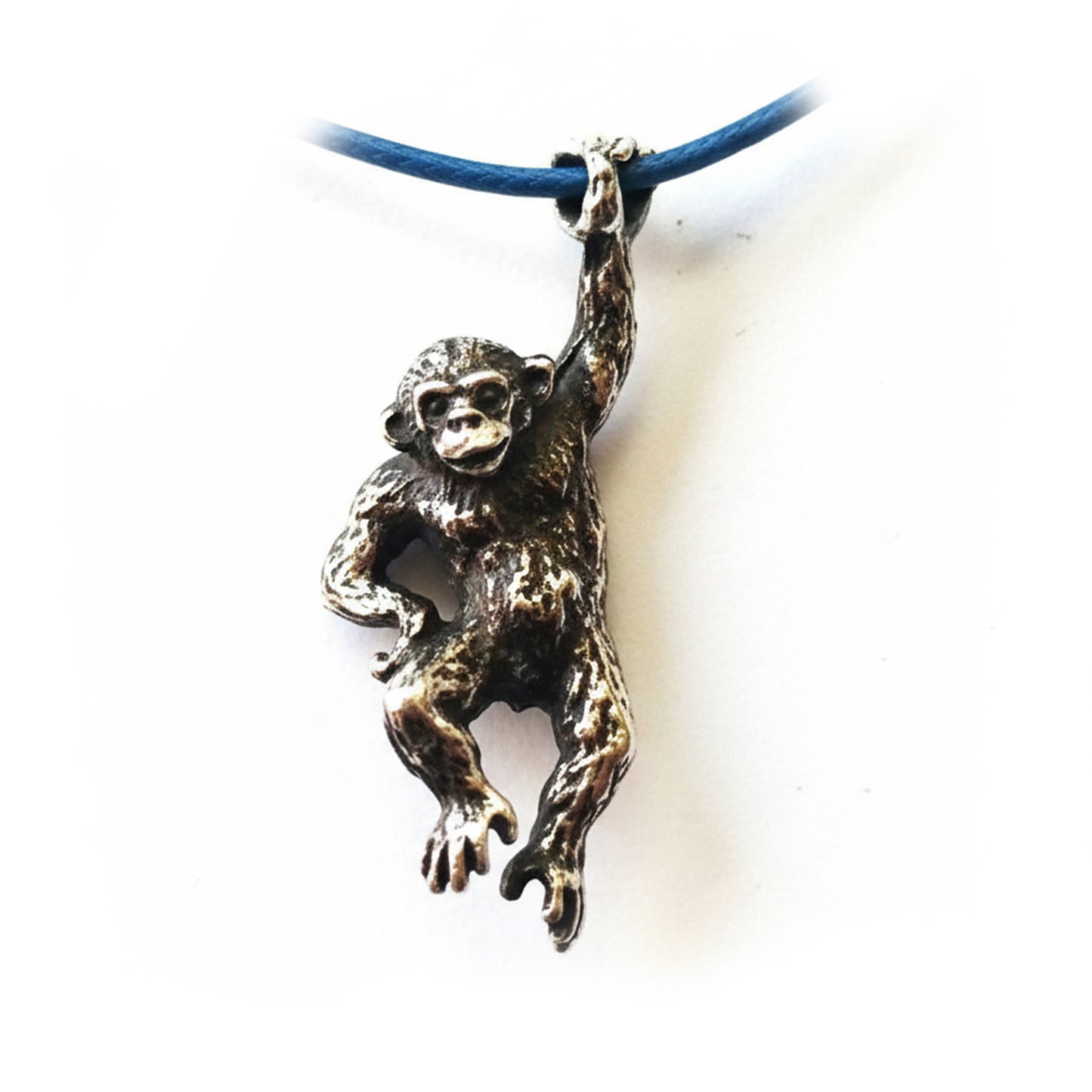 Hanging Monkey Silver Pendant v2