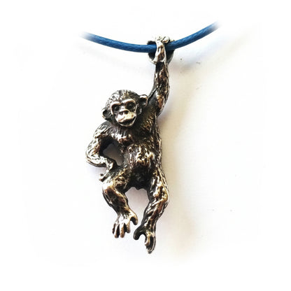 Hanging Monkey Silver Pendant v2