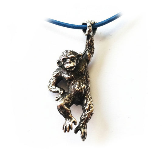 Hanging Monkey Silver Pendant v2