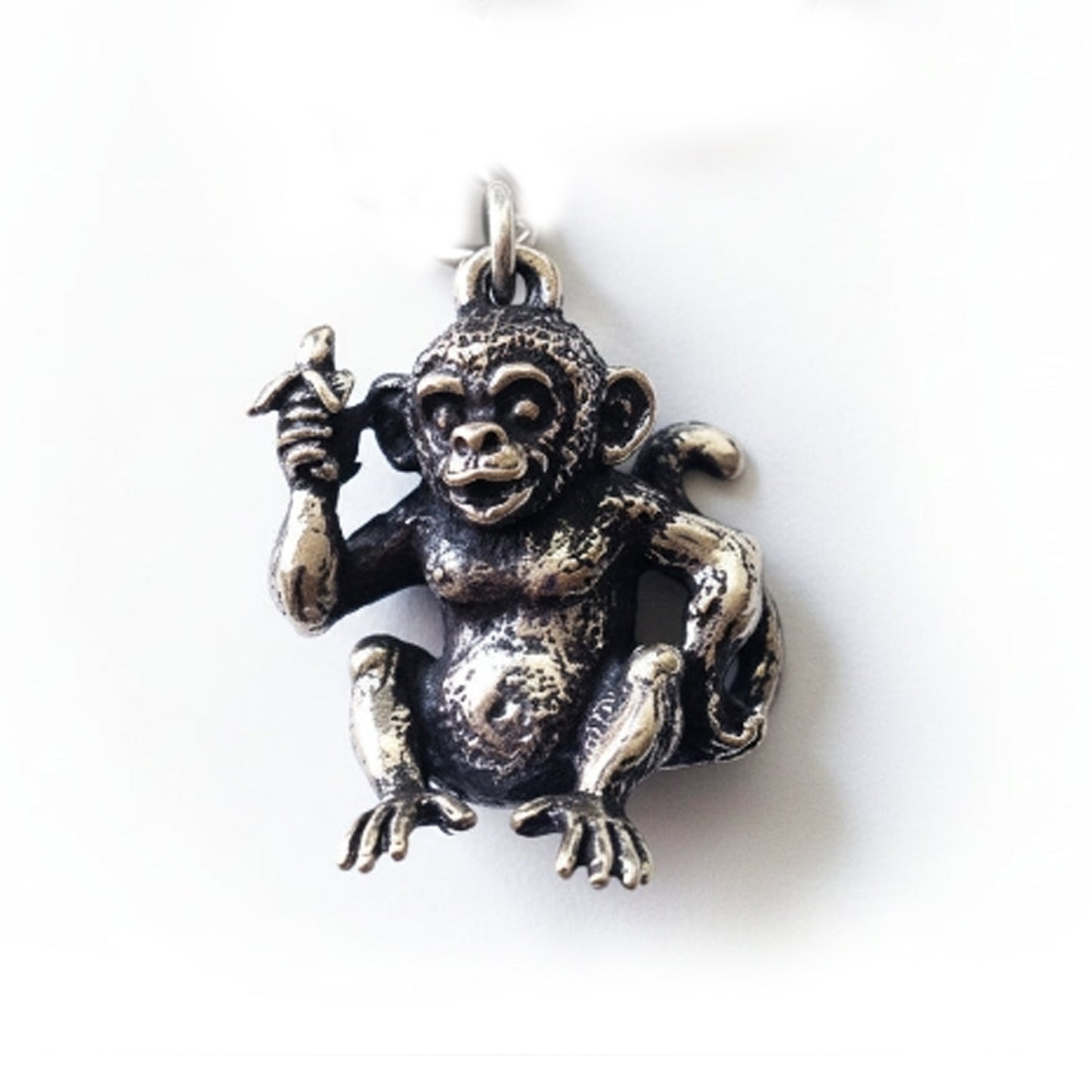 Monkey - Monkey Sterling Silver Pendant