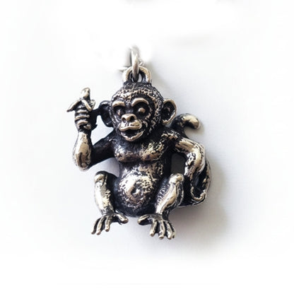 Monkey - Monkey Sterling Silver Pendant