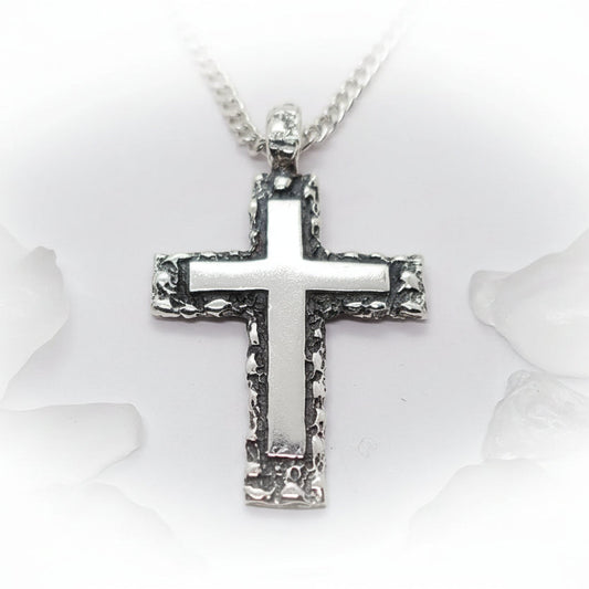Necked Cross Sterling Silver Pendant