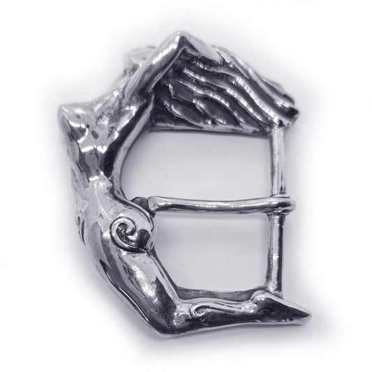 Nude Women Body Sterling Silver Belt Buckle