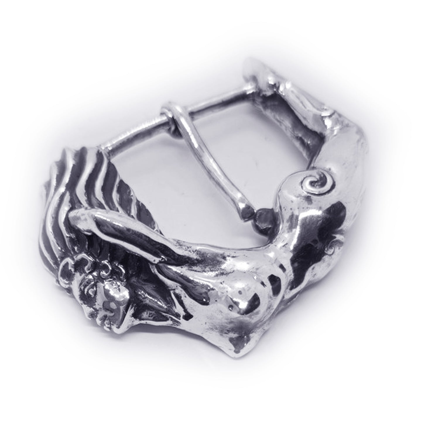Nude Women Body Sterling Silver Belt Buckle