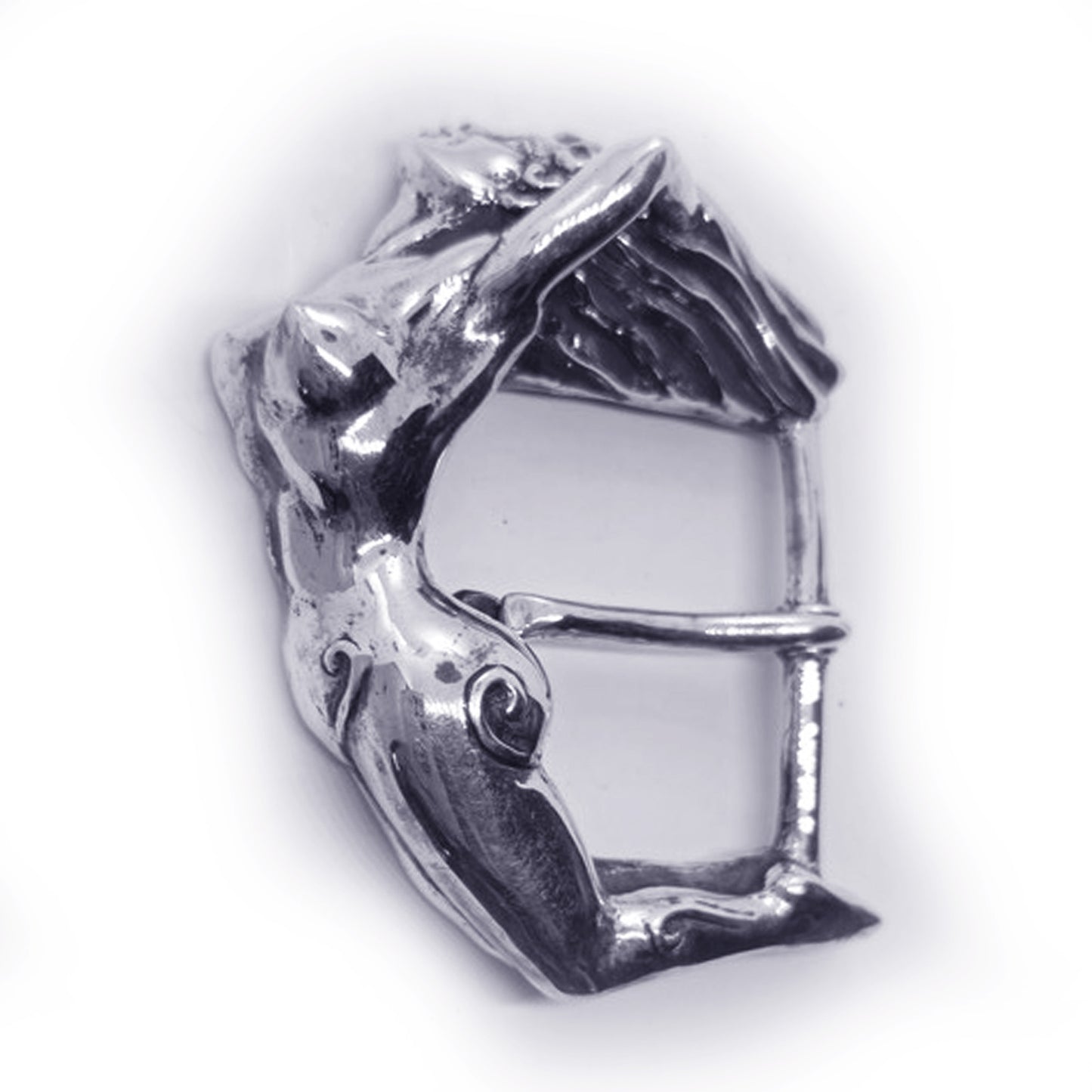 Nude Women Body Sterling Silver Belt Buckle