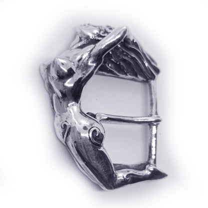 Nude Women Body Sterling Silver Belt Buckle