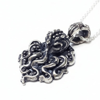 Octopus Rock Star Sterling Silver Pendant