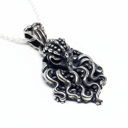 Octopus Rock Star Sterling Silver Pendant