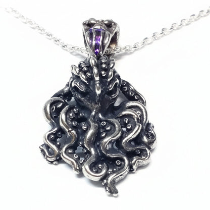 Octopus Rock Star Sterling Silver Pendant
