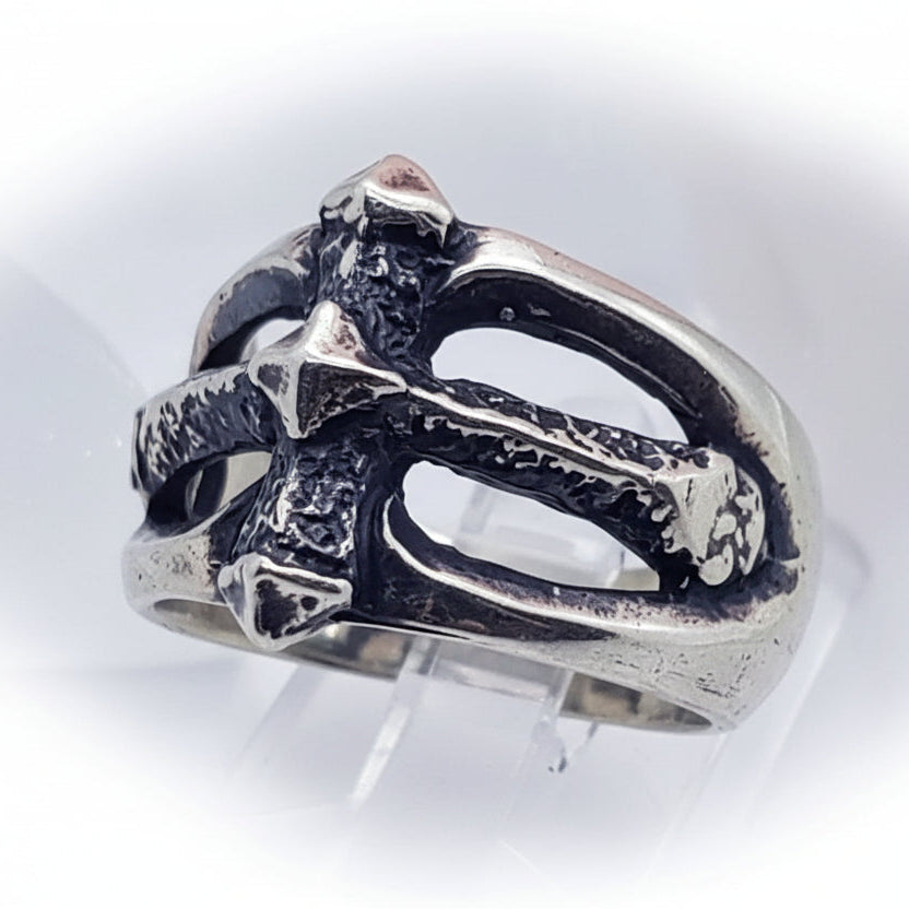 Old English Cross Sterling Silver Ring