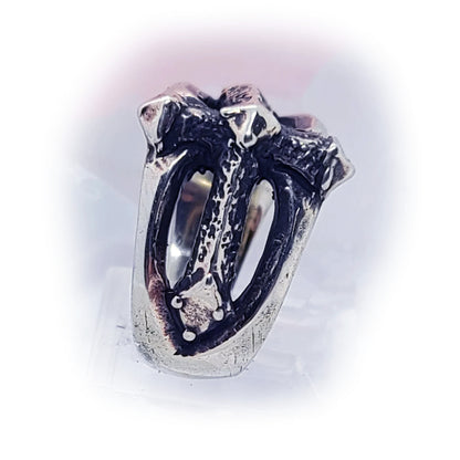 Old English Cross Sterling Silver Ring
