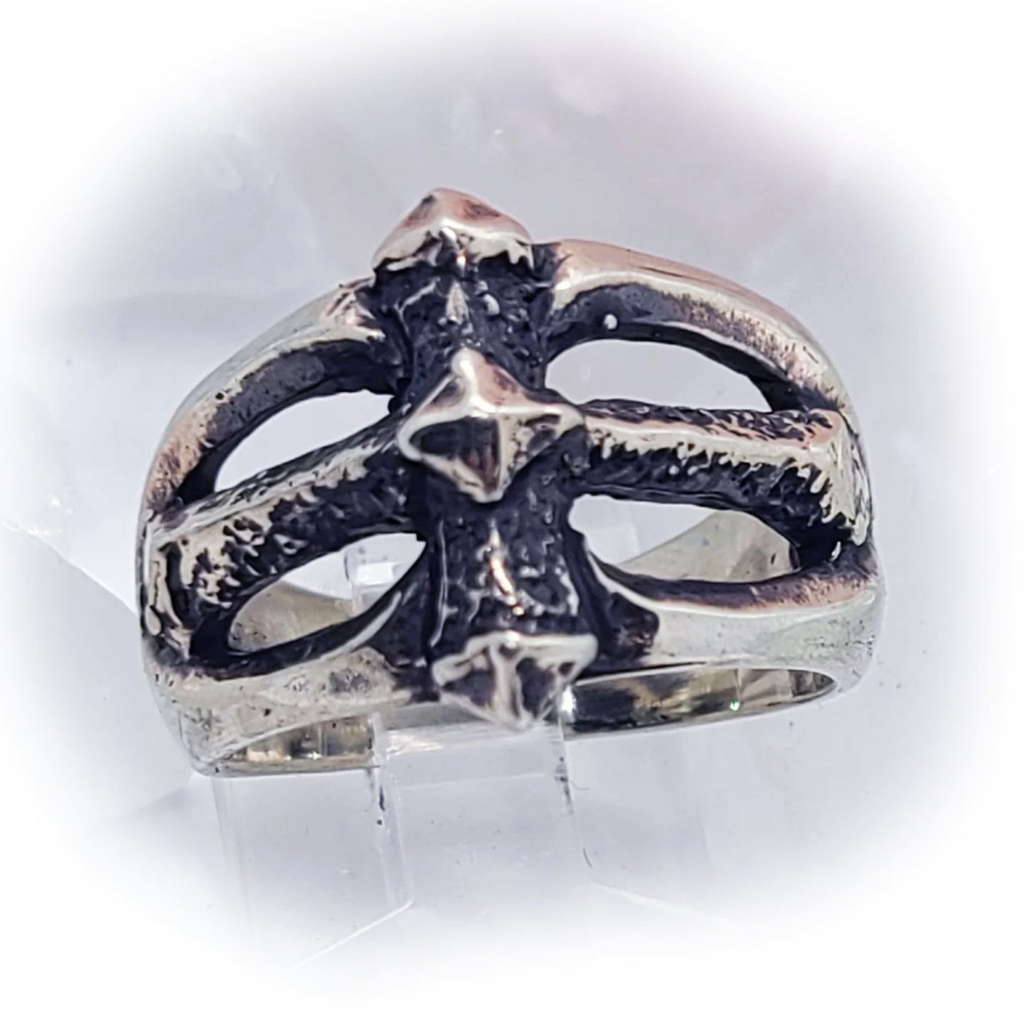 Old English Cross Sterling Silver Ring