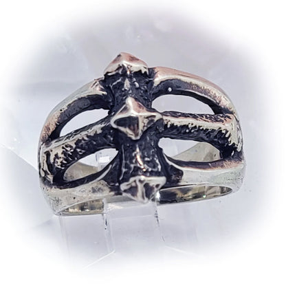 Old English Cross Sterling Silver Ring