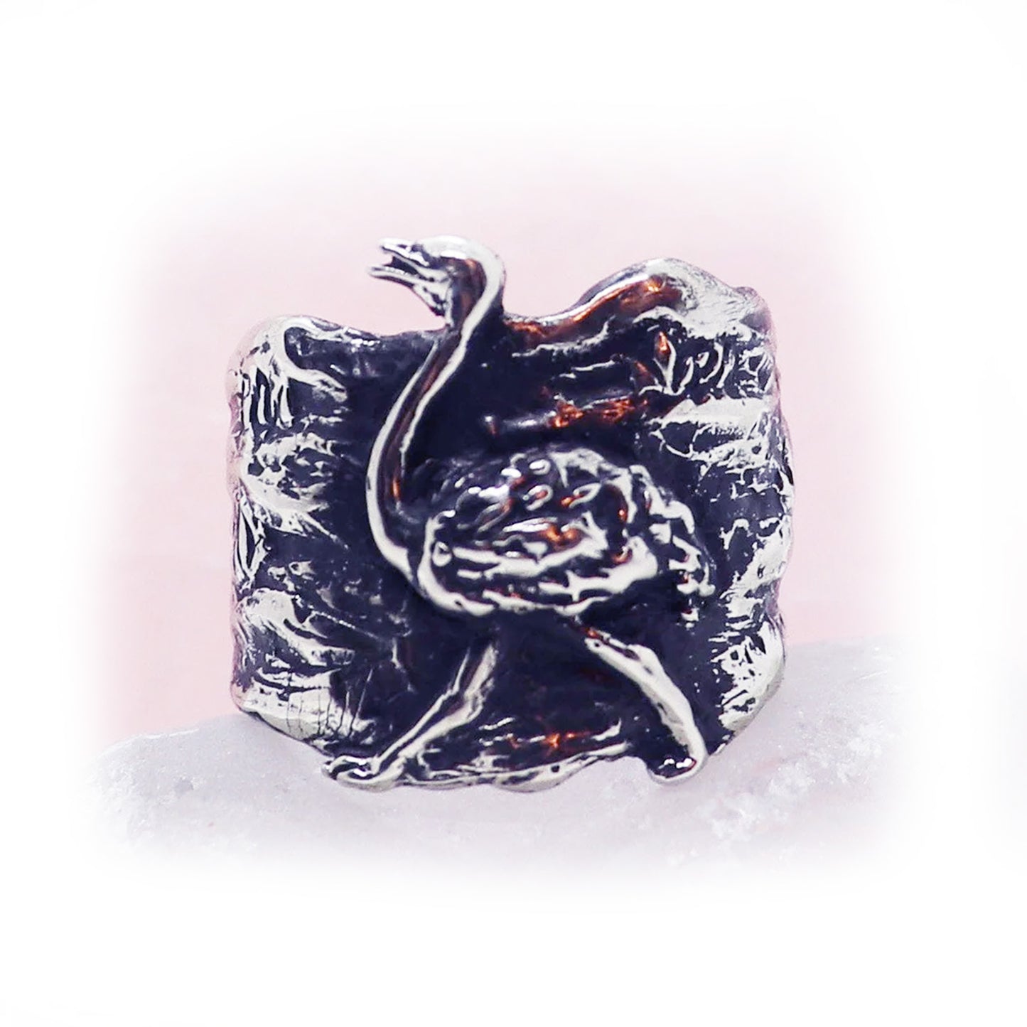 Ostrich Sterling Silver Ring