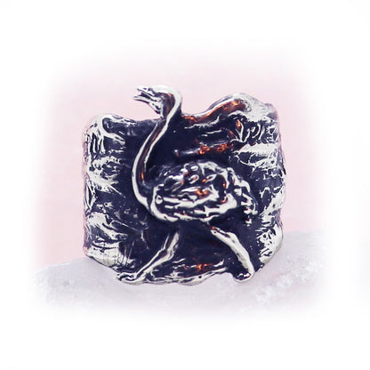 Ostrich Sterling Silver Ring