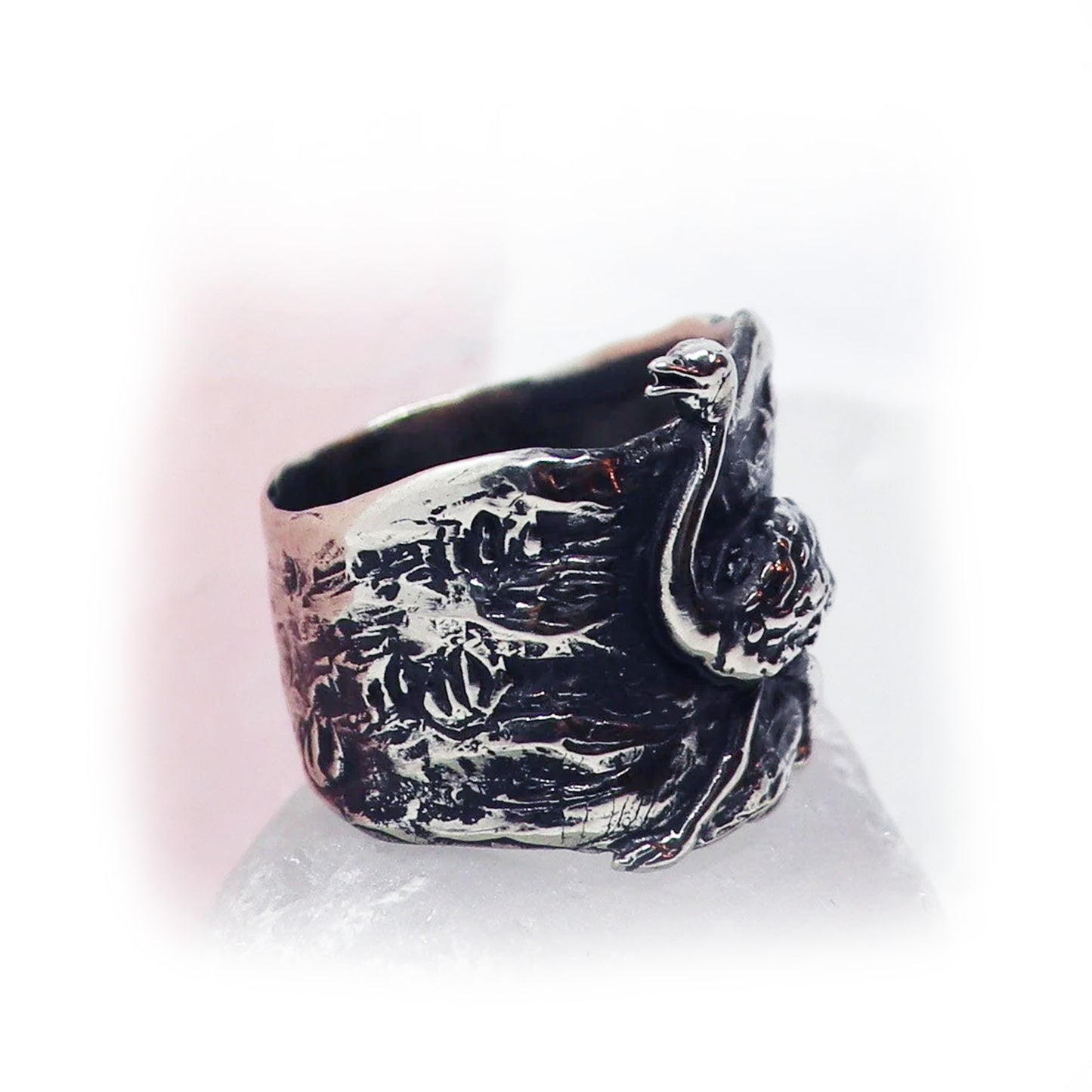 Ostrich Sterling Silver Ring