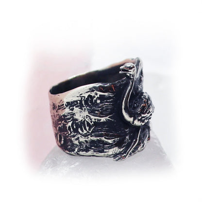 Ostrich Sterling Silver Ring