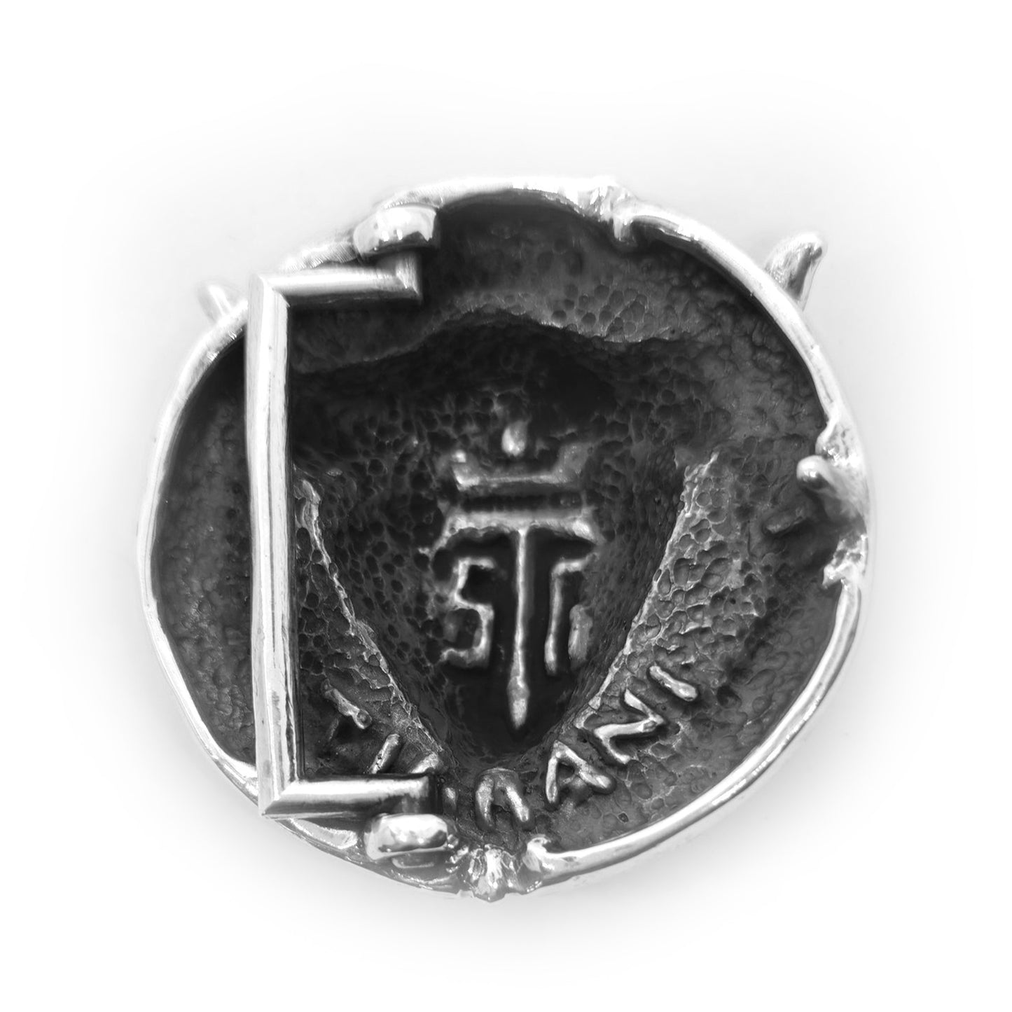 Ox Head Round Sterling Silver Belt Buckle