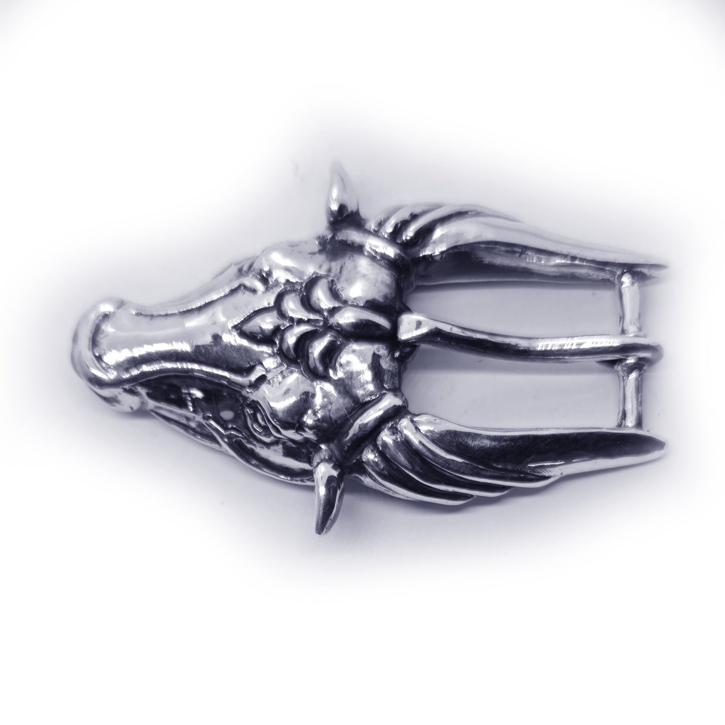 Ox Head Sterling Silver Belt Buckle